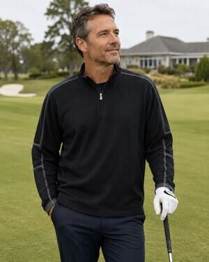 Stormtech Men’s Quarter Zip Pullover Sweater Black Gray Large Outdoor Golf